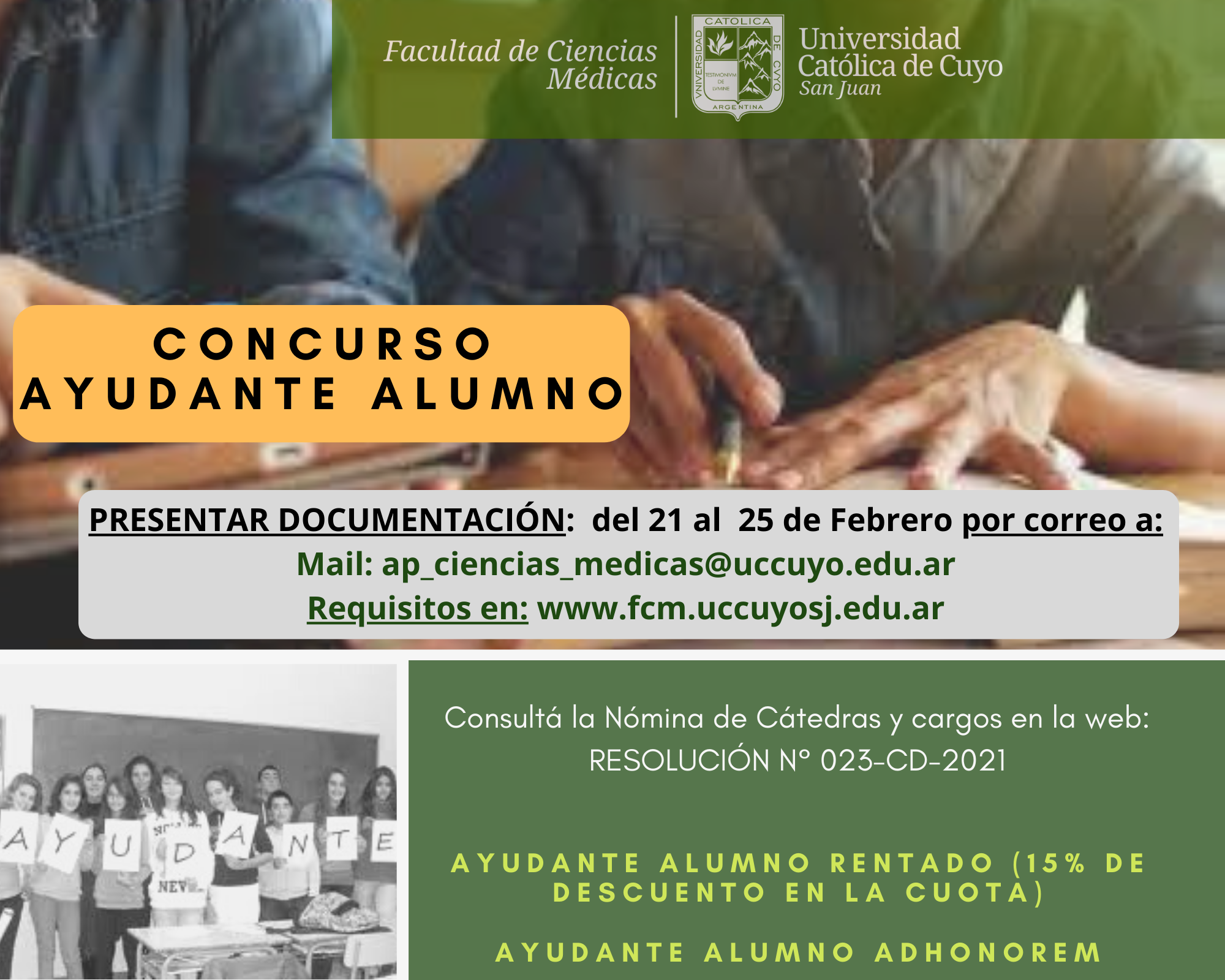 Concurso ayudante alumno 2022